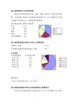 黄山旅游发展股份管理体制机制